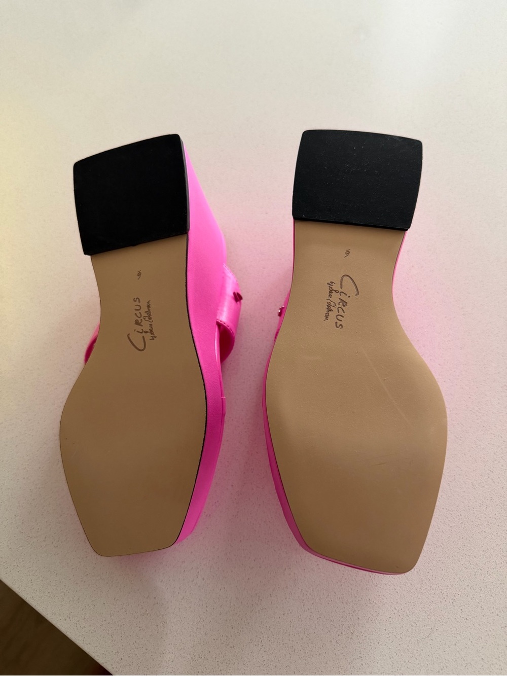 Circus by Sam Edelman Neon Pink Platform Wedge Thong Sandals - Picture 3 of 3